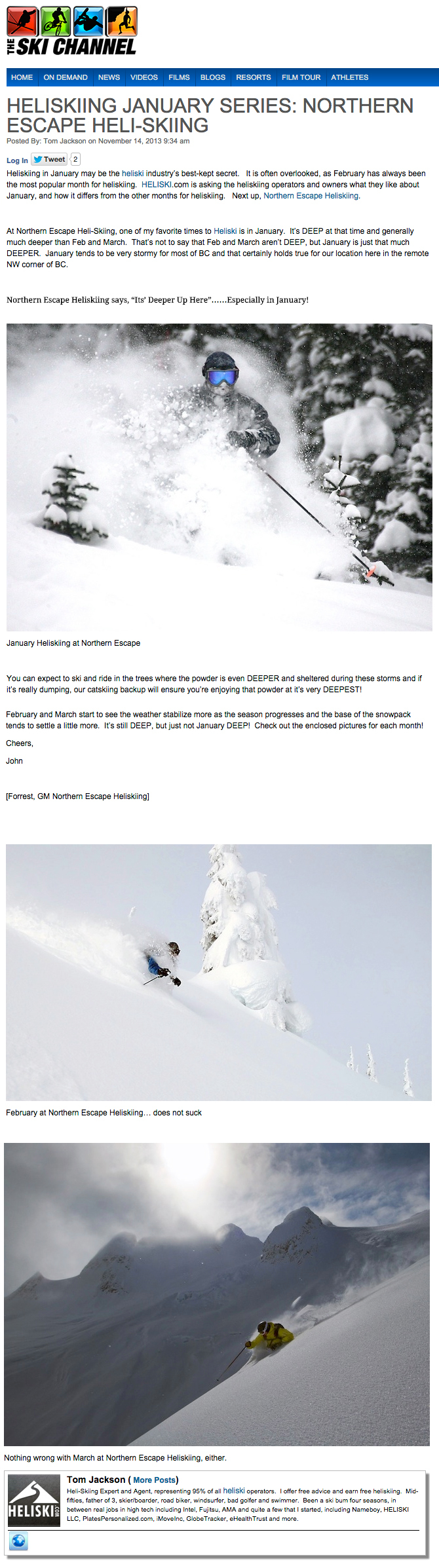 Heli-Skiing in January – The Ski Channel